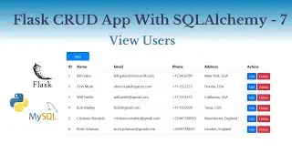 Flask CRUD Application With SQLAlchemy - View Users - 7