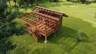 How to Build Mini wooden house 6.5m x 6.8m Construction