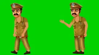 Green Screen Police Man Cartoon Character/Green Screen Police Man/GS Characters Animation