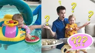 Real vs inflatable food pretend play