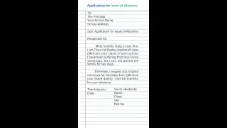 Leave application | How to write leave application 