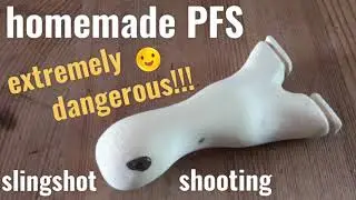 homemade PFS slingshot shooting extremely dangerous lol 😊