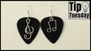 Guitar Pick Music Notes Treble Clef Wire Earrings Tip Tuesday Tutorial