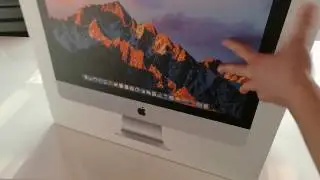 Apple iMac 21.5 inch Retina 4K display unboxing (unpacking) plug in and start