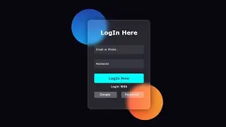 Glassmorphism Login Form using HTML & CSS