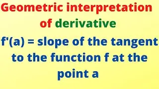 Geometric interpretation of derivative of a function