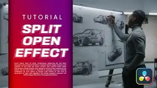 Split Open Footage Effect Title in Davinci Resolve