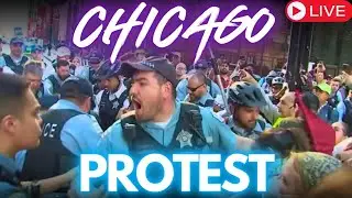 MASSIVE PROTEST. Chicago. DNC. Arrests. LIVE.