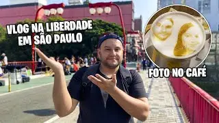 VLOG NA LIBERDADE EM SP - CAFETERIA QUE IMPRIME FOTO NO CAFÉ - COFFEE SELFIE