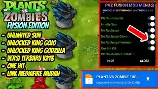 PVZ FUSION MOD MENU TERBARU VERSI 2.1.3 2024 - PLANTS VS ZOMBIES FUSION