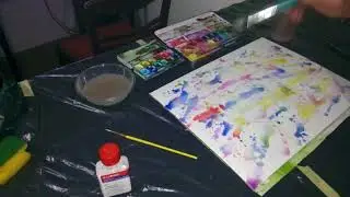 Aquarell Lavieren mit Tropftechnik