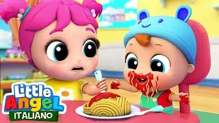 Gianni Mangia la Pasta 🍝🍅 Cartoni Animati & Canzoni Bambini | Little Angel Italiano