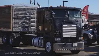 Truck Spotting USA | Cabover Freightliner Peterbilt | Engine Traffic Sounds | Lots of Trucks