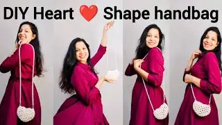 DIY heart ❤️ shape beads handbag| pearl handbag detailed tutorial | handmade handbag