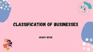 CAMBRIDGE IGCSE BUSINESS 0450 - Classification of Businesses