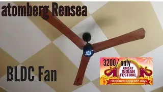 Atomberg Renesa 1400mm BLDC Motor Remote 3 Blade Ceiling Fan unboxing|How to install