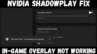 [SOLVED] Shadowplay error 