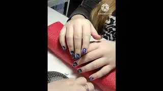 Ночной дизайн на коротеньких ноготочках✨⚡