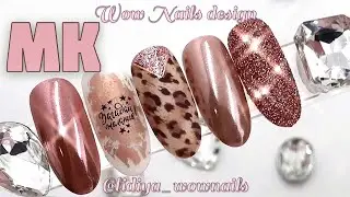 GENTLE DESIGN OF NAILS. LEOPARD PRINT ON NAILS. FAST DESIGN PIGMENT