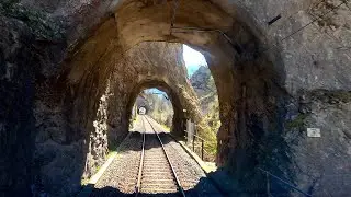 ★ 4K 🇨🇭 Tilt train Delémont - Biel/Bienne cab ride [04.2021] Führerstandsmitfahrt im Jura