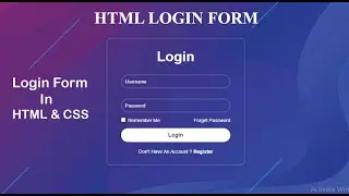 Login Form In Html & CSS | Html Tutorial In Hindi