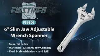 FIRSTINFO F36306 6" Slim Jaw Adjustable Wrench with Metric & SAE Scales