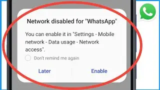Network Disabled For Whatsapp Problem