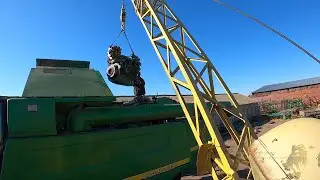 Застучал движок на комбайне John Deere T серии/Сняли двигателя 9л.TIER4