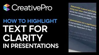 Presentation Design: How to Highlight Text for Clarity (Video Tutorial)