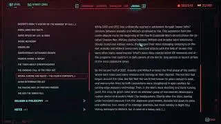 Cyberpunk 2077 Shard Reading ~ Water, Chrome and Blood - The Fourth Corporate War