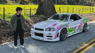 CRAZY LIVERY FOR THE R34 SKYLINE!!! (Strawberry Kiwi Flames!)