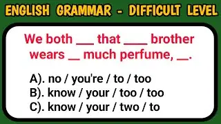 Mixed English Grammar Quiz Video - Can You Pass This Tricky Questions #challenge #englishgrammar