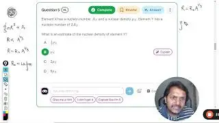 Element X has a nucleon number 𝐴𝑋A X​  and a nuclear density 𝜌𝑋ρ X​ . Element Y has a nucleon