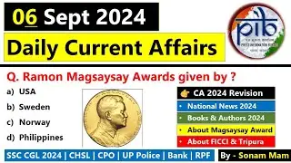 6th September 2024 | Current Affairs today | current affairs today 2024 | Daily Current Affair 2024