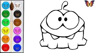 How to draw Om Nom / cartoon coloring Om Nom for children / Coloring for kids
