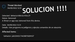 SOLUCION !!  BUG ERROR behavior:win32/hive.zy ALERTA DE VIRUS!! WINDOWS DEFENDER