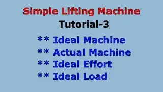 Ideal Machine, Actual Machine, Ideal Effort and Ideal Load of a Simple Lifting Machine