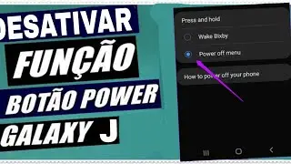 Como DESATIVAR o atalho da Câmera do botão Liga/Desliga | Samsung Galaxy J 4,5,6,7,8
