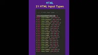 21 HTML Input Types in 