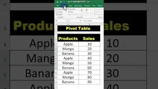 how to create a pivot table in MS excel