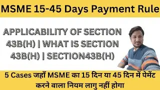 Section 43B(h) of Income Tax Act (2024)||MSME Payment within 45 Days Rule || Section 43b(h)
