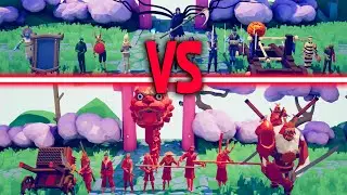 MEGA DYNASTY TEAM vs DLC SPOOKY TEAM - Totally Accurate Battle Simulator | TABS