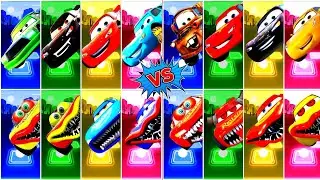 McQueen Car's Eater - Red Car Eater 🆚 Blue Car Eater  🎶 In Tiles Hop EDM Rush Gameplay 🎯