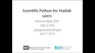 Scientific Python for Matlab users