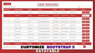 Customize jQuery Bootstrap5 Data Table | CRUD operation | HTML, CSS & JavaScript Local Storage