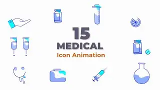 Medical Icons Pack | Motion Graphic Animation | After Effects Template