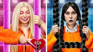 Barbie vs Wednesday in Jail! Extreme Beauty Makeover in Jail