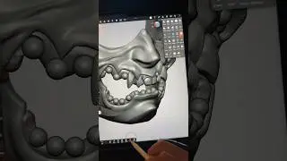 Free-styling an Oni Mask in Nomad Sculpt on M2 IPad Pro