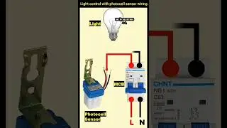 Automatic light sensor switch or photocell sensor connection. 