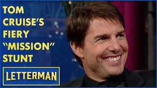 Tom Cruises Hair Caught On Fire During Mission Impossible | Letterman